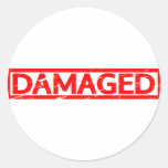 Damaged Stamp Classic Round Sticker