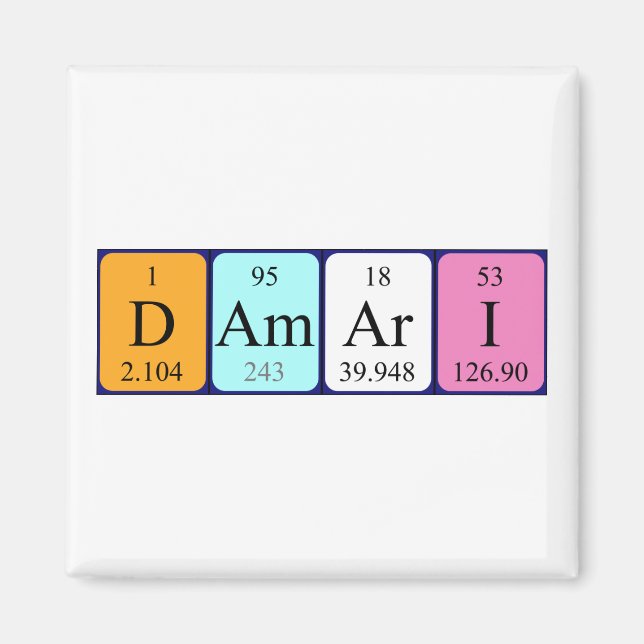 Damari periodic table name magnet (Front)