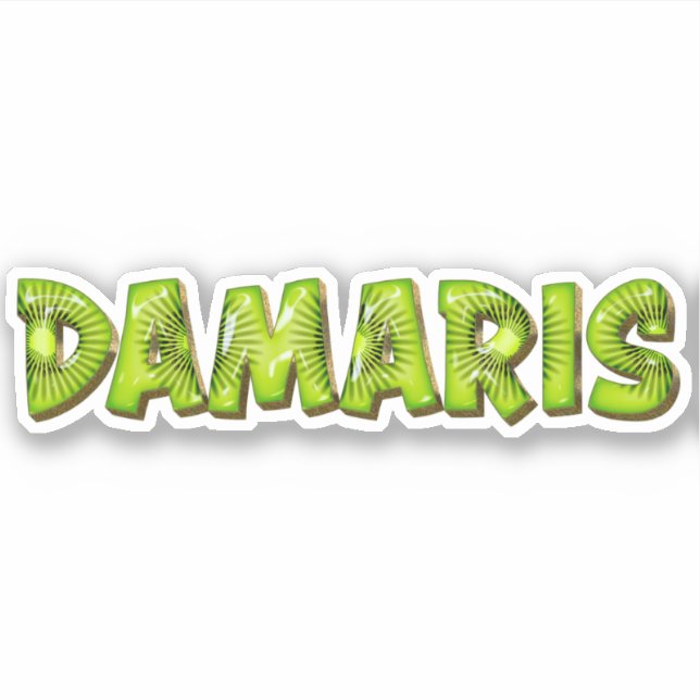 Damaris Name Kiwi Design Sticker (Front)