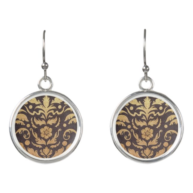Damascene artwork Earrings (Front)