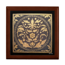 Damascene Wooden Jewelry Keepsake Box
