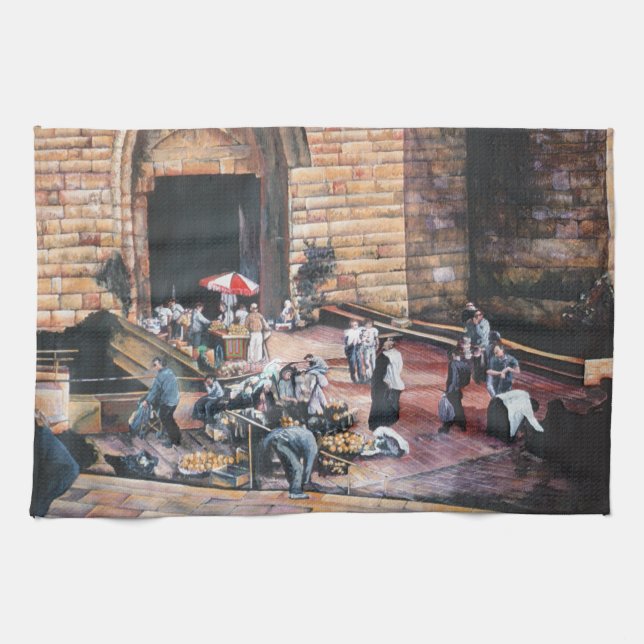Damascus Golden Gate, Old Jerusalem Kitchen Towel (Horizontal)