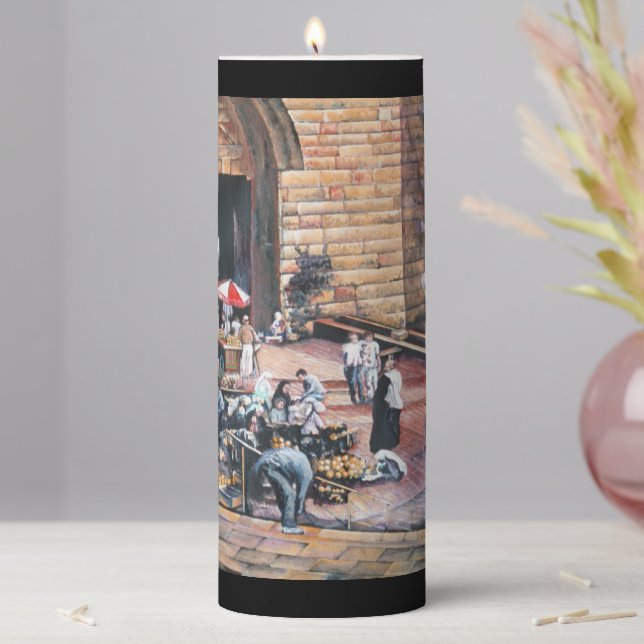 Damascus Golden Gate, Old Jerusalem  Pillar Candle (In Situ)