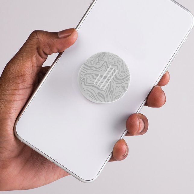 Damascus Steel Pattern Custom Monogram & Name PopSocket (Creator Uploaded)