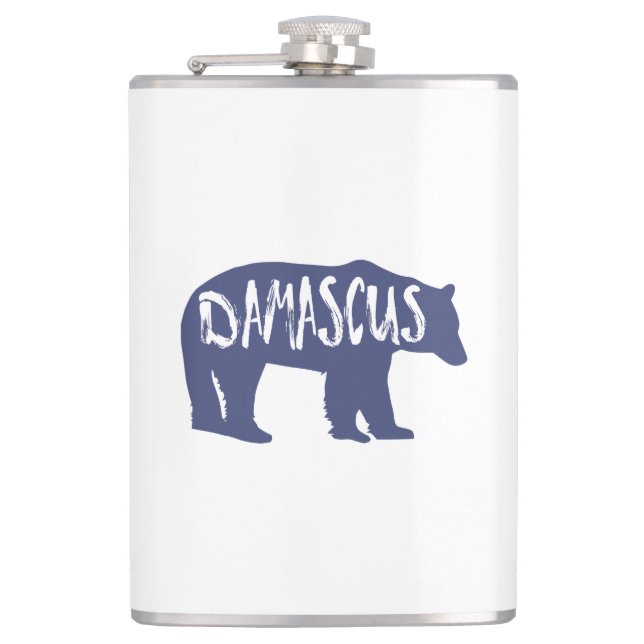 Damascus Virginia Bear Flask (Front)