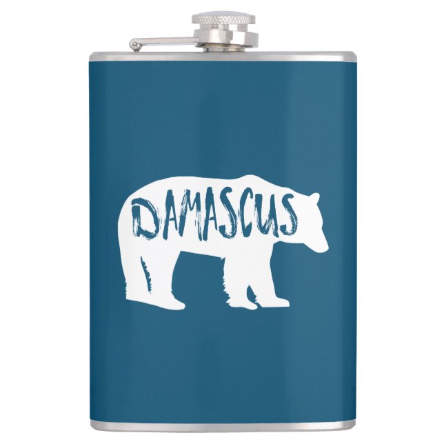 Damascus Virginia Bear Flask (Front)