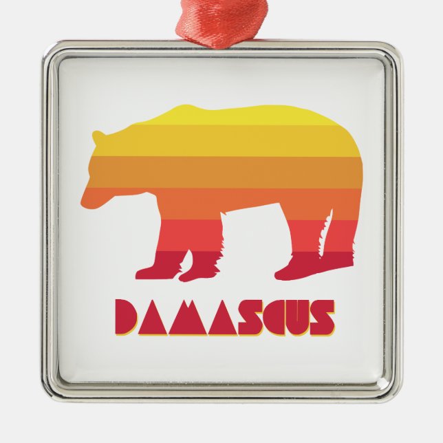 Damascus Virginia Rainbow Bear Metal Ornament (Front)