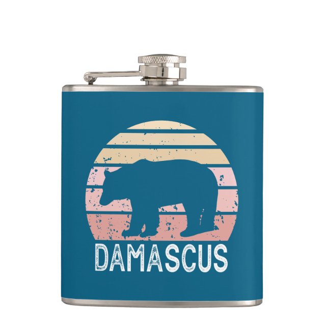 Damascus Virginia Retro Bear Flask (Front)