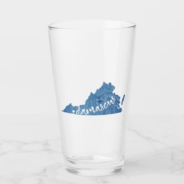 Damascus, Virginia Wood Grain Glass (Front)