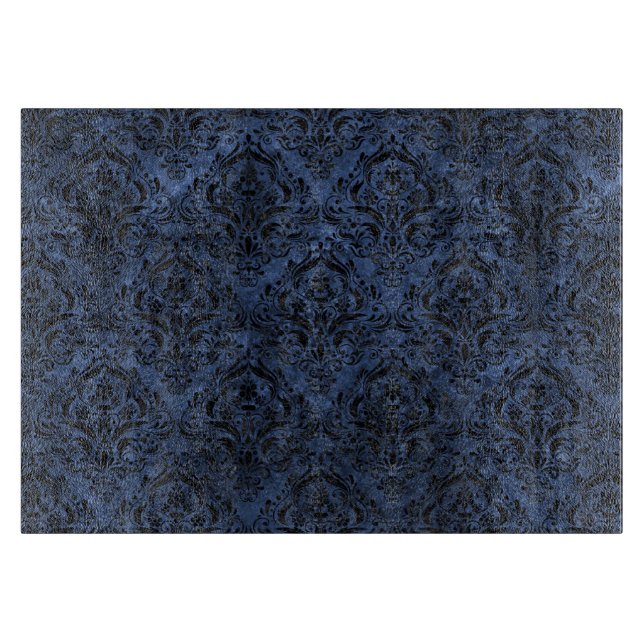 DAMASK1 BLACK MARBLE & BLUE STONE (R) CUTTING BOARD (Front)