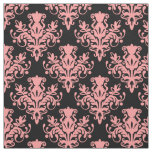 Damask 02 Pattern - Soft Pink on Black Fabric