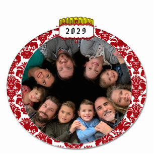 Damask 2010 Family Photo Christmas Ornament