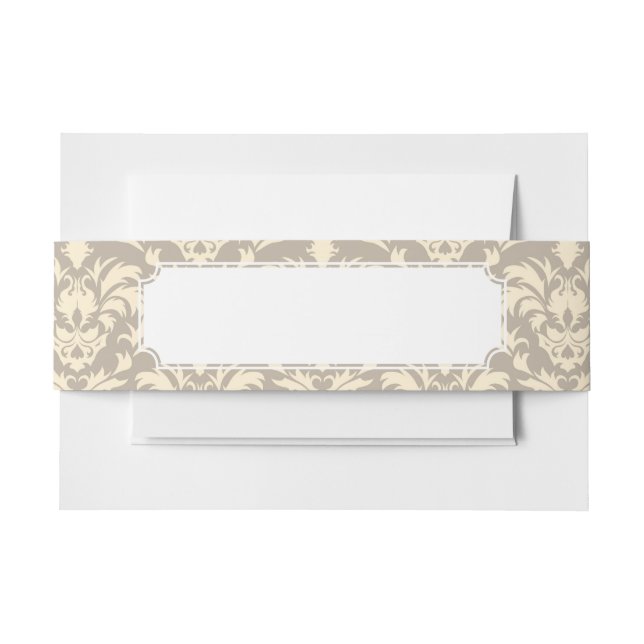 Damask 2 invitation belly band (Front Example)