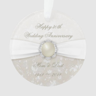 30th Wedding Anniversary Ornaments Keepsake Zazzle Damask 30th Wedding Anniversary Acrylic Ornament