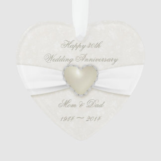 30th Wedding Anniversary Ornaments Keepsake Zazzle Damask 30th Wedding Anniversary Acrylic Ornament