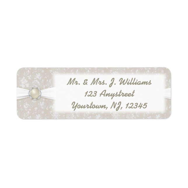 Damask 30th Wedding Anniversary Address Label (Front)