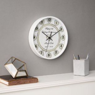 Damask 30th Wedding Anniversary Clock