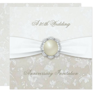 Damask 30th Wedding Anniversary Invitation