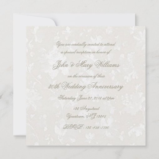 Damask 30th Wedding Anniversary Invitation | Zazzle