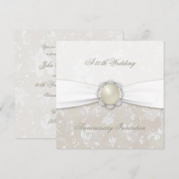 Damask 30th Wedding Anniversary Invitation | Zazzle