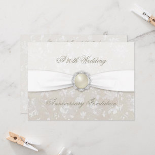 Damask 30th Wedding Anniversary Invitation