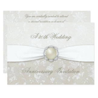 Damask 30th Wedding Anniversary Invitation