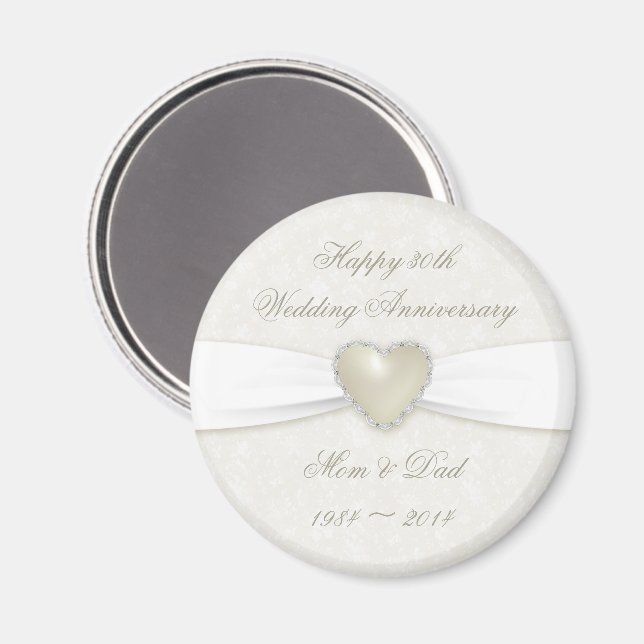 Damask 30th Wedding Anniversary Magnet (Front/Back)