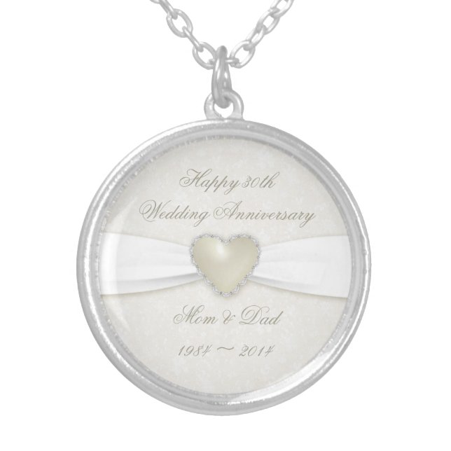 Damask 30th Wedding Anniversary Necklace (Front)