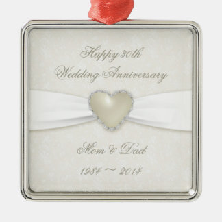 30th Wedding Anniversary Ornaments Keepsake Zazzle Damask 30th Wedding Anniversary Ornament