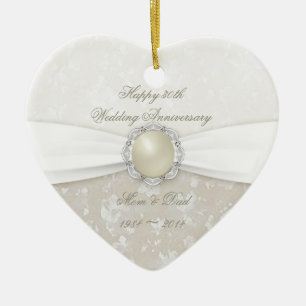 Damask 30th Wedding Anniversary Ornament