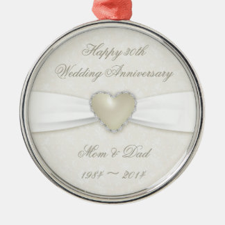 30th Wedding Anniversary Ornaments Keepsake Zazzle Damask 30th Wedding Anniversary Ornament