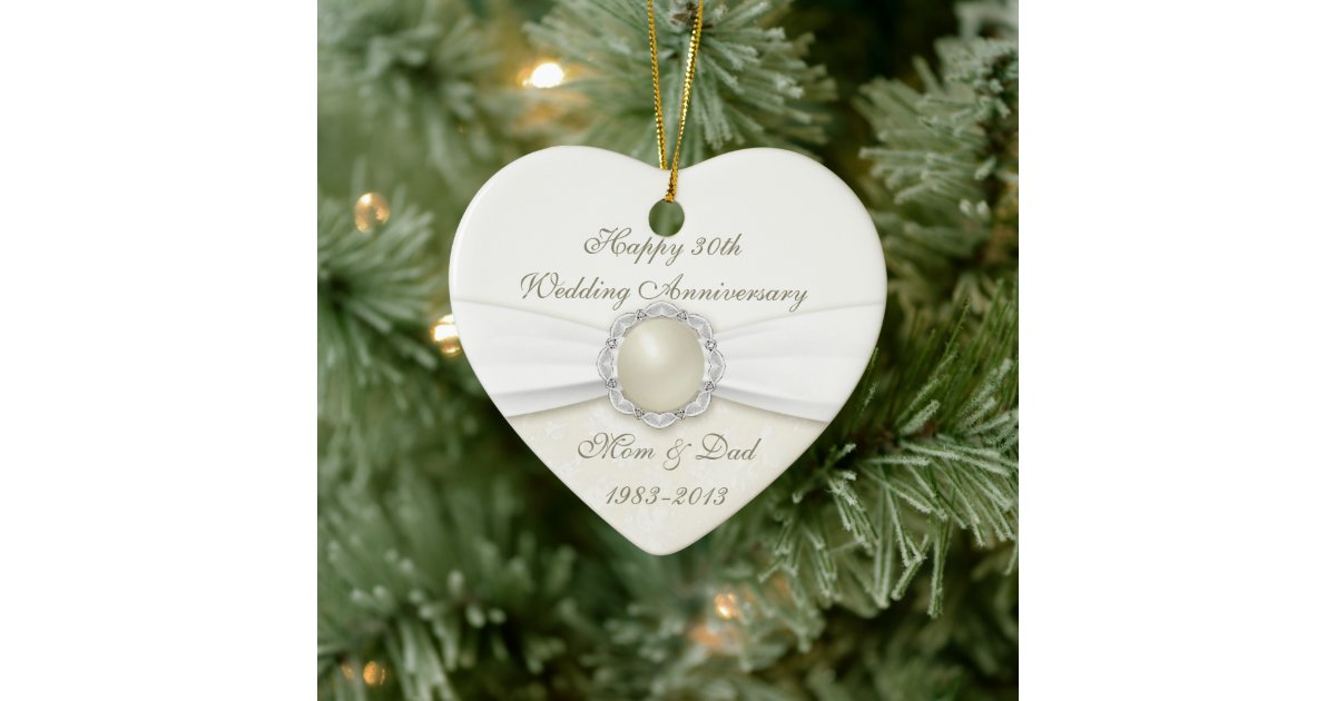 30th wedding anniversary ornament Clearance