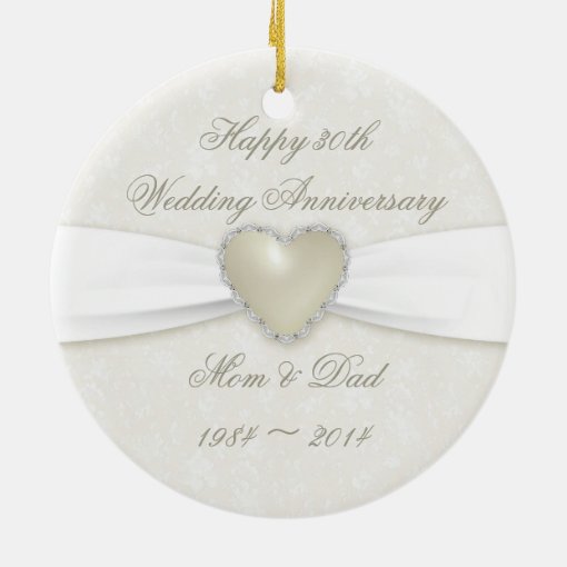 30th wedding anniversary ornament Clearance