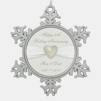 Damask 30th Wedding Anniversary Ornaments Keepsake Damask 30th Wedding Anniversary Pewter Ornament