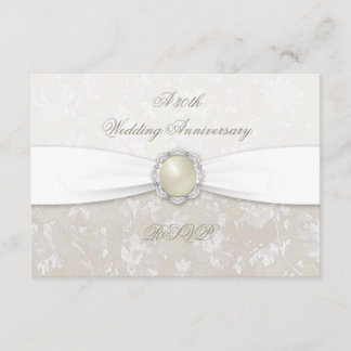 Damask 30th Wedding Anniversary RSVP