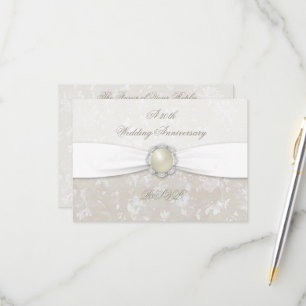 Damask 30th Wedding Anniversary RSVP Card