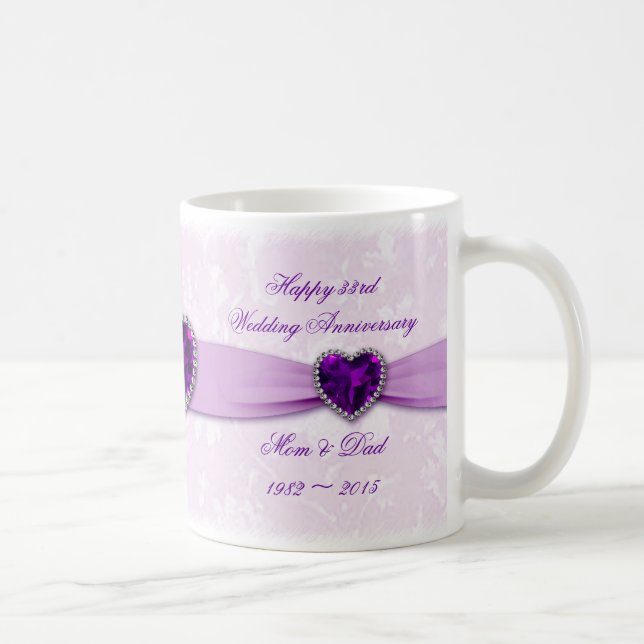Damask 33rd Wedding Anniversary Mug (Right)