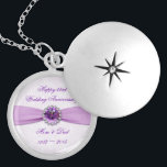 Damask 33rd Wedding Anniversary Necklace<br><div class="desc">A Digitalbcon Images Design featuring an amethyst purple color and and damask design theme with a variety of custom images, shapes, patterns, styles and fonts in this one-of-a-kind "Damask 33rd Wedding Anniversary" Necklace. This attractive and elegant design comes complete with customizable text lettering to suit your own special occasion to...</div>