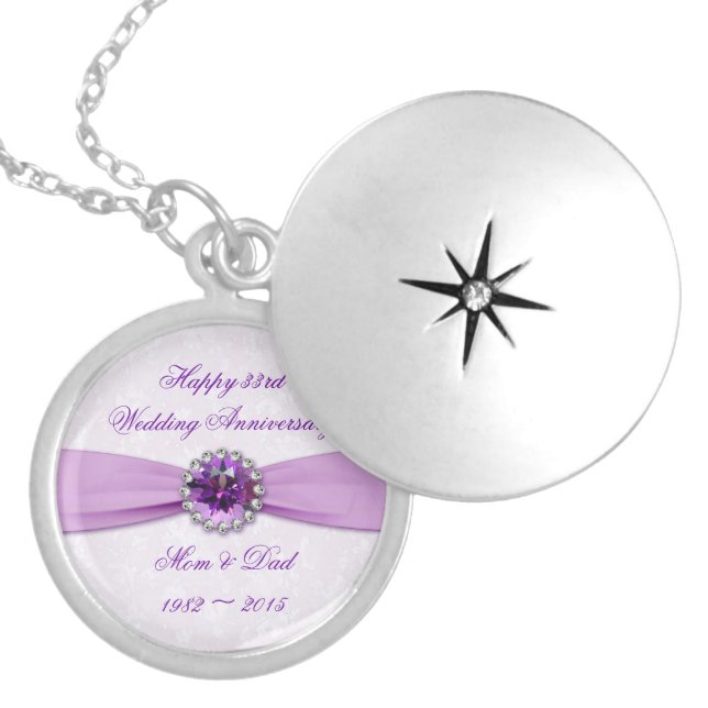 Damask 33rd Wedding Anniversary Necklace (Front)