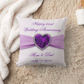 Damask 33rd Wedding Anniversary Throw Pillow by Digitalbcon at Zazzle