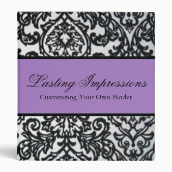 Damask 3 Ring Binder by cami7669 at Zazzle