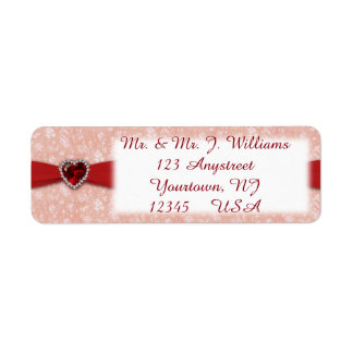Damask 40th Anniversary Return Address Labels