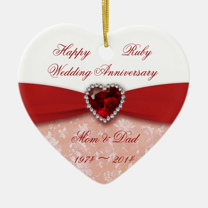 40th wedding anniversary christmas ornament