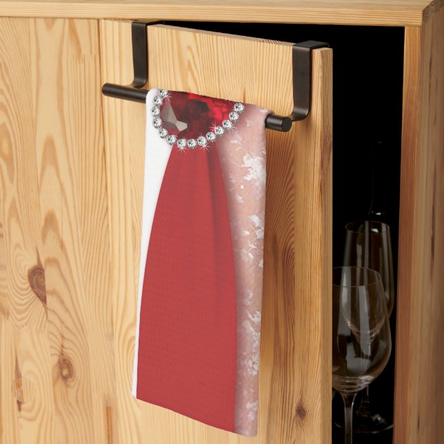 Damask 40th Wedding Anniversary Design Towel (Thirds Fold)