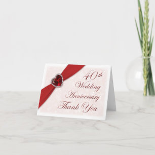 Damask 40th Wedding Anniversary You Card