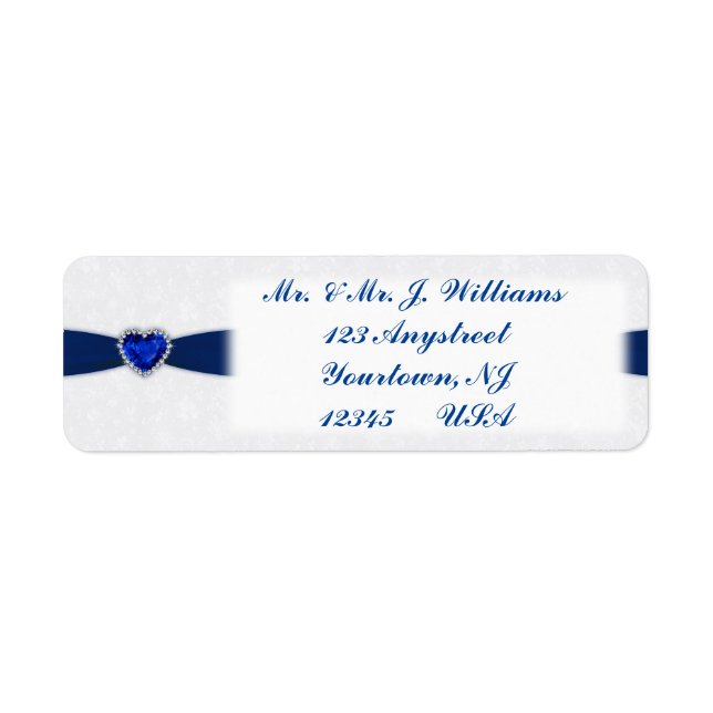 Damask 45th Anniversary Return Address Labels (Front)