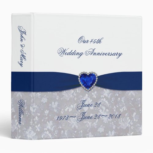 Damask 45th Wedding Anniversary 15 Binder