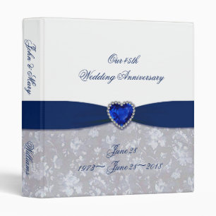 Damask 45th Wedding Anniversary 1" Binder