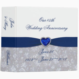 Damask 45th Wedding Anniversary 2" Binder