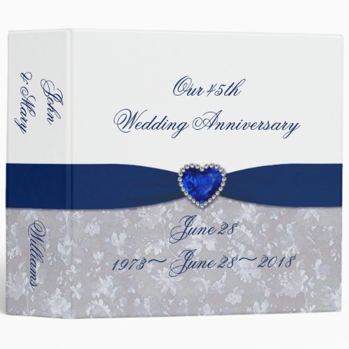 Damask 45th Wedding Anniversary 2 Binder